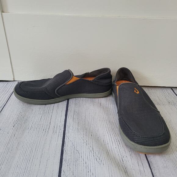 OluKai Size 8	Nohea Mesh Men\'s Slip On Sneakers Lightweight Breathable‎ Gray main image 5